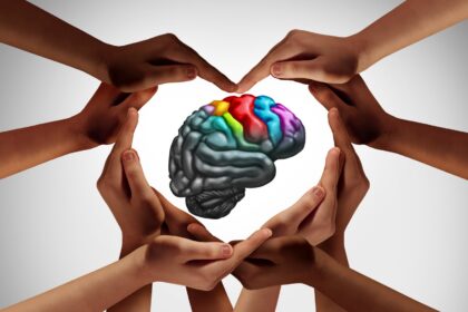 dłonie chroniące mózg - symbolizujące zdrowie psychiczne