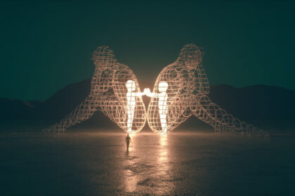 Ilustracja symbolizująca wewnętrzne dzieckoodzwierciedlająca nostalgię i harmonię