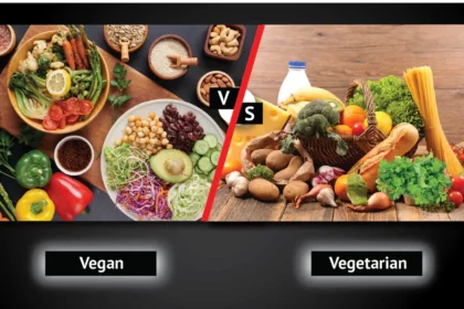 Kolorowe roślinne danie na talerzu – świeże warzywa, tofu i zdrowe dodatki