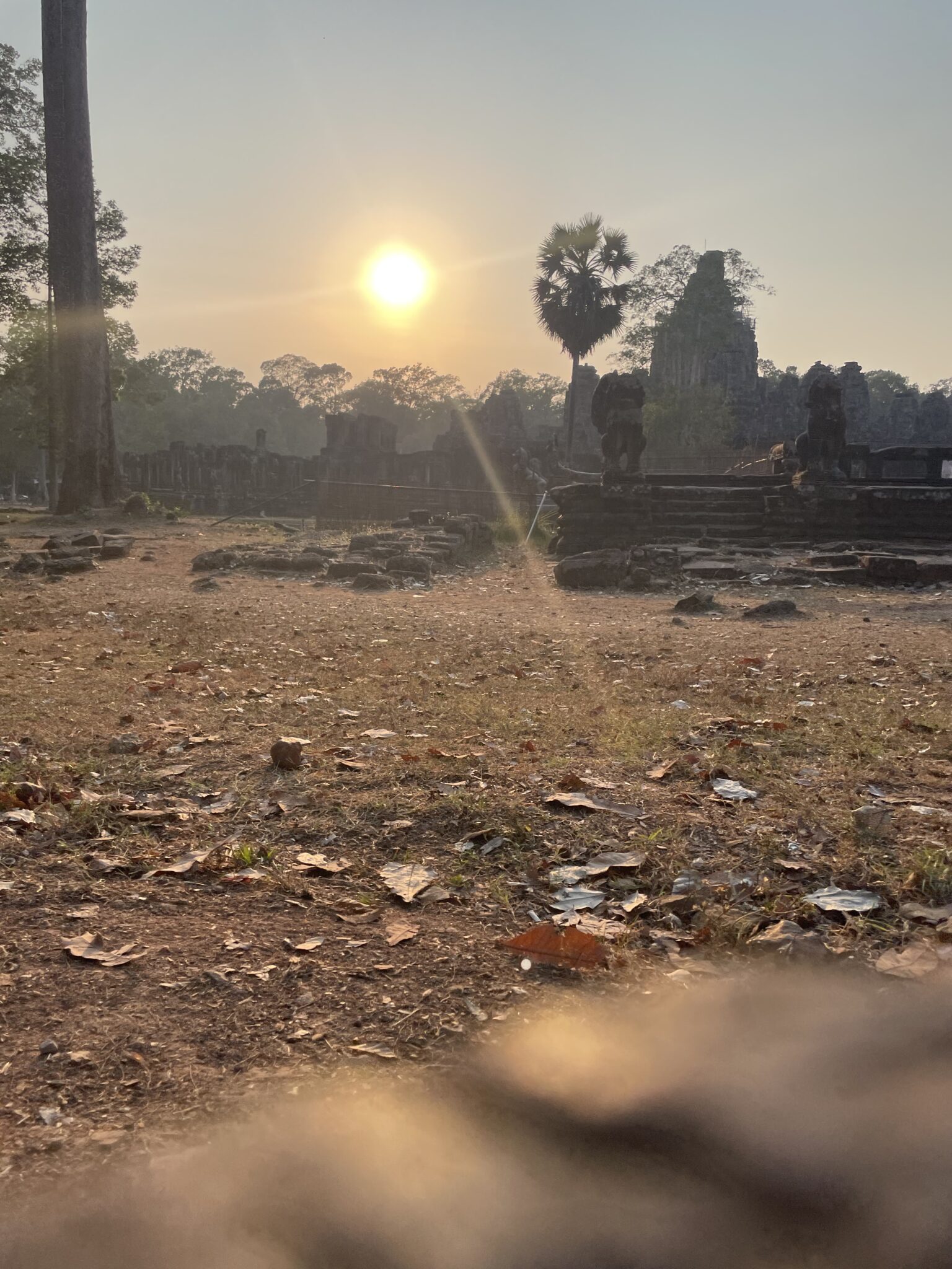 Zachód słońca bayon Siem Reap