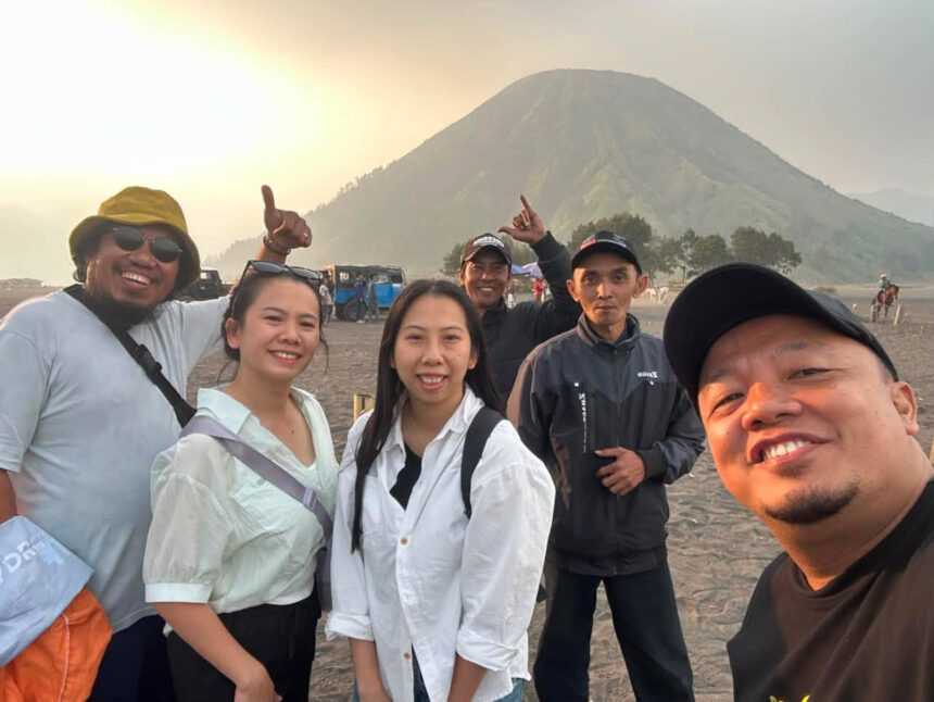 WHAT GIVES YOUR LIFE MEANING? Group of people from different countries during trip to Java Indonesia.