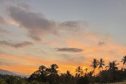 A person finding peace in the mountains of Bali.