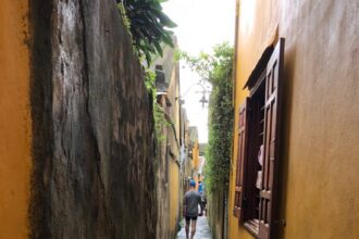 A person walking alone – a reflection on time and life.